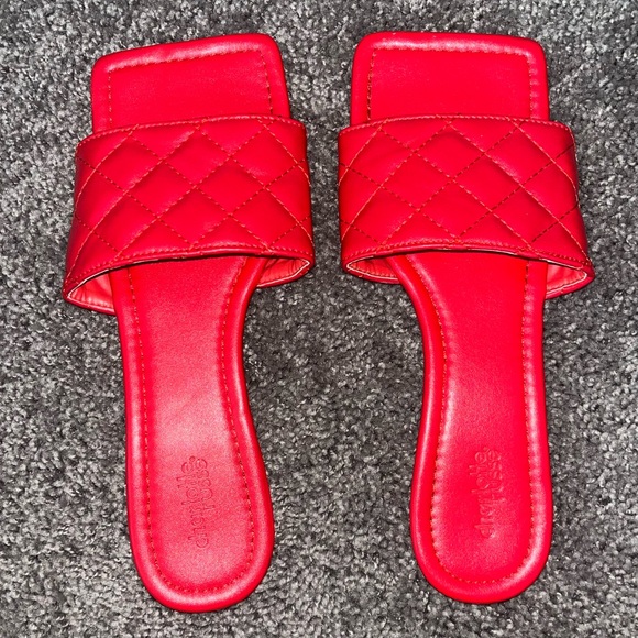NWOT Red Quilted Chanel Lookalike Sandals - Picture 2 of 6